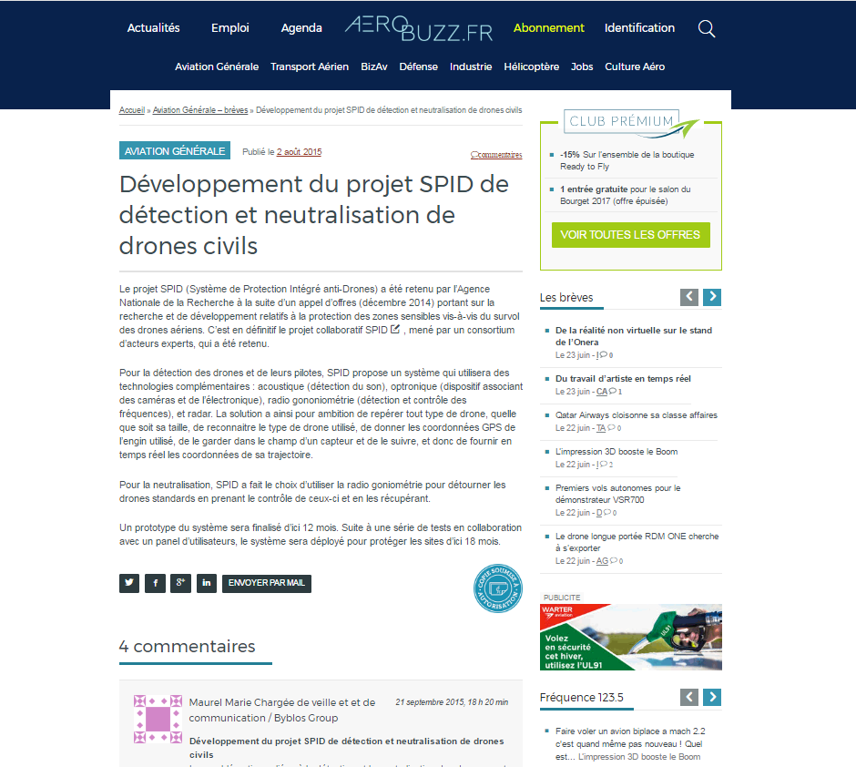 Développement du projet SPID