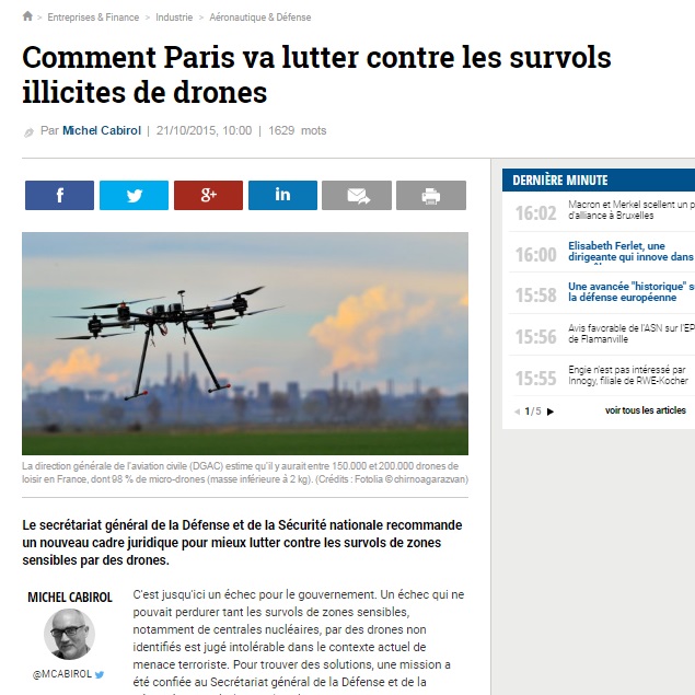 Comment Paris va lutter contre les survols illicites de drones